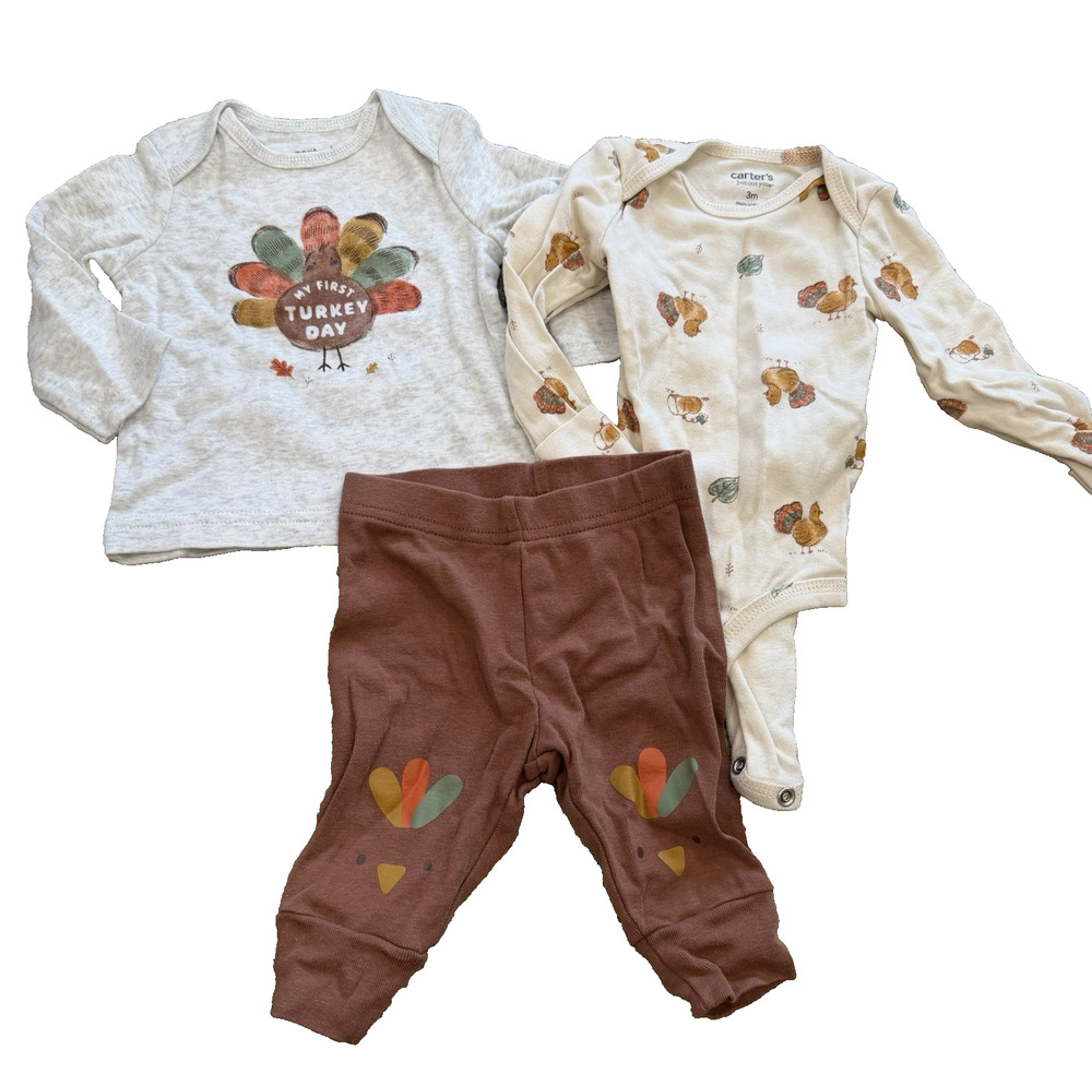 Carter’s Baby First Thanksgiving 3-Piece Outfit Set Size 3 Months